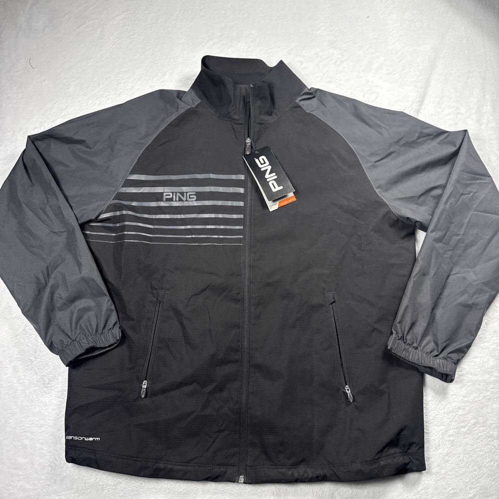 New PING Offset Rain Windbreaker Jacket Men's L SensorWarm Golf Full Zip NWT